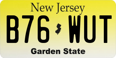 NJ license plate B76WUT