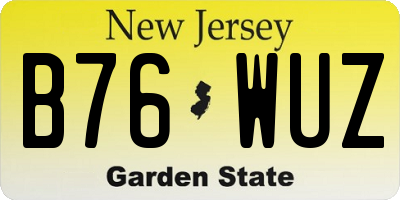 NJ license plate B76WUZ