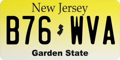 NJ license plate B76WVA