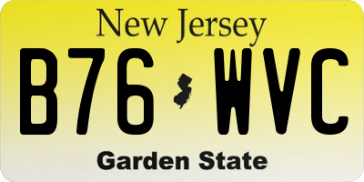 NJ license plate B76WVC