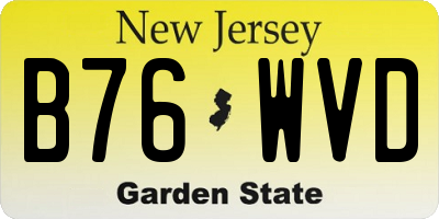 NJ license plate B76WVD