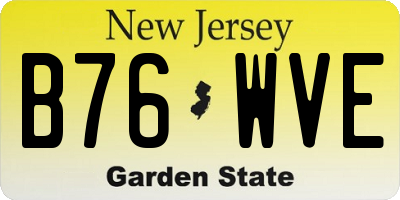 NJ license plate B76WVE