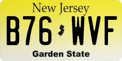 NJ license plate B76WVF