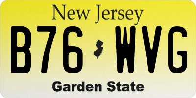 NJ license plate B76WVG