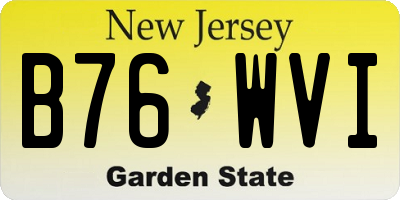 NJ license plate B76WVI