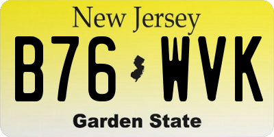 NJ license plate B76WVK
