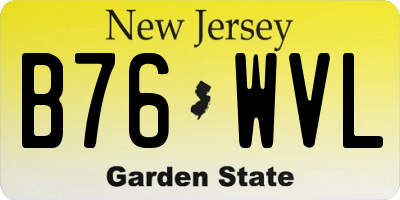 NJ license plate B76WVL