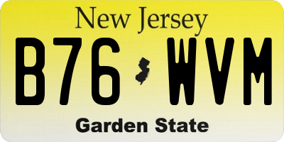 NJ license plate B76WVM