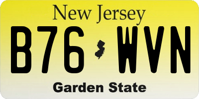 NJ license plate B76WVN