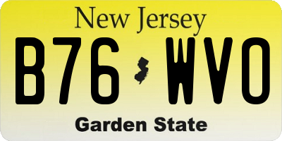 NJ license plate B76WVO