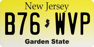 NJ license plate B76WVP
