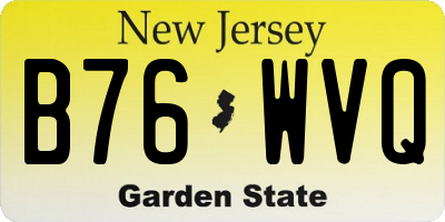 NJ license plate B76WVQ