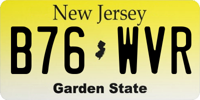 NJ license plate B76WVR
