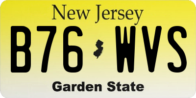 NJ license plate B76WVS