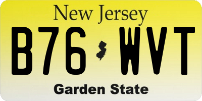 NJ license plate B76WVT