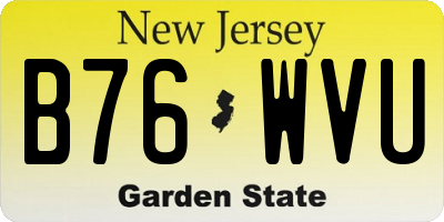 NJ license plate B76WVU