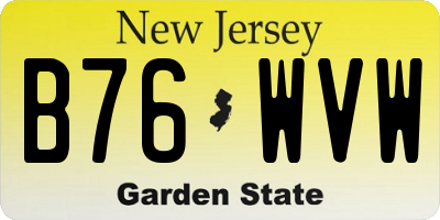 NJ license plate B76WVW