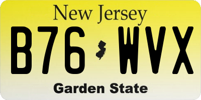 NJ license plate B76WVX