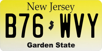 NJ license plate B76WVY