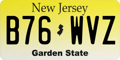 NJ license plate B76WVZ