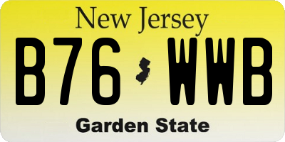 NJ license plate B76WWB