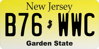 NJ license plate B76WWC