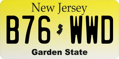NJ license plate B76WWD