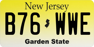 NJ license plate B76WWE