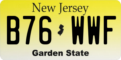 NJ license plate B76WWF