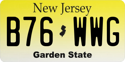 NJ license plate B76WWG