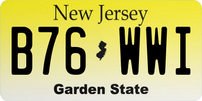 NJ license plate B76WWI
