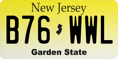 NJ license plate B76WWL
