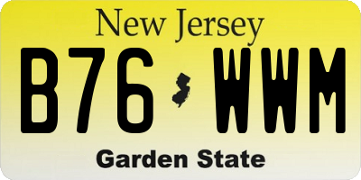 NJ license plate B76WWM