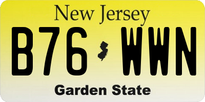 NJ license plate B76WWN