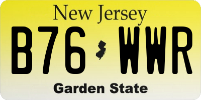 NJ license plate B76WWR