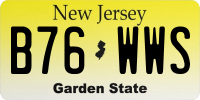 NJ license plate B76WWS