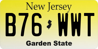 NJ license plate B76WWT