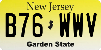 NJ license plate B76WWV