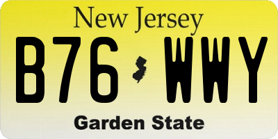 NJ license plate B76WWY