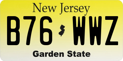 NJ license plate B76WWZ