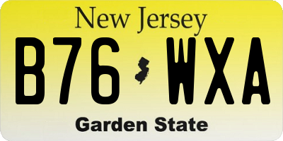 NJ license plate B76WXA