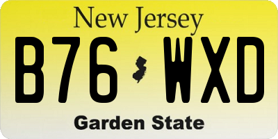 NJ license plate B76WXD