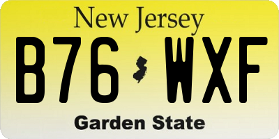 NJ license plate B76WXF