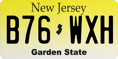 NJ license plate B76WXH