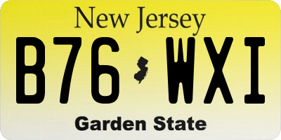 NJ license plate B76WXI