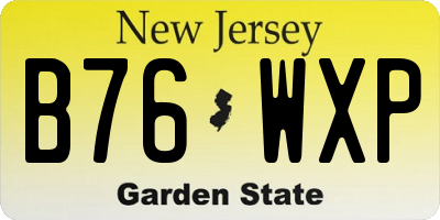 NJ license plate B76WXP