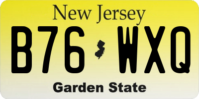 NJ license plate B76WXQ