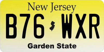 NJ license plate B76WXR