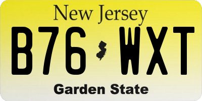 NJ license plate B76WXT