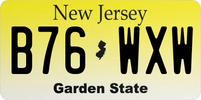 NJ license plate B76WXW